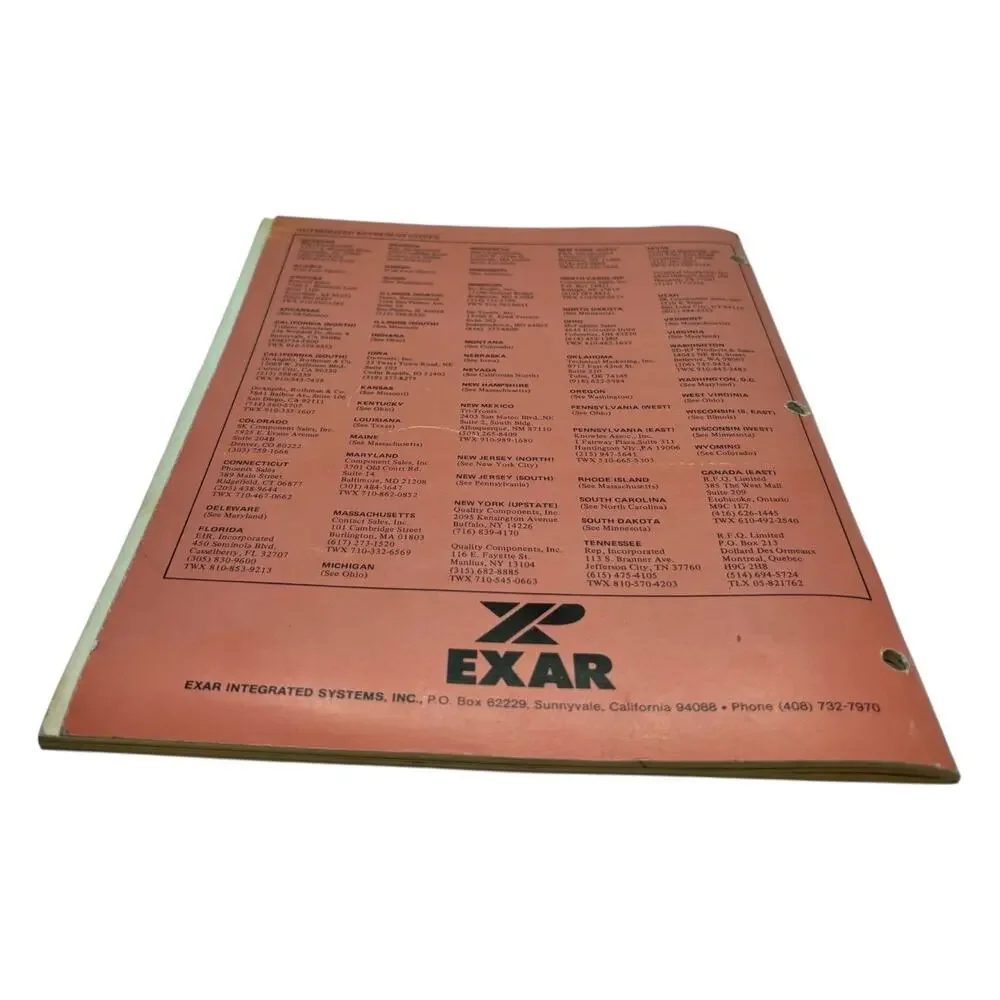 Exar Applications Data Book Booklet User Manual Vintage 1979 Modems Repeaters